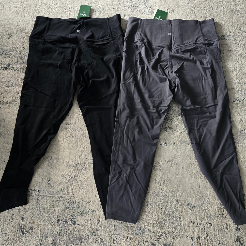 NWT HALARA Charcoal And Black High-Waisted Leggings Size XL